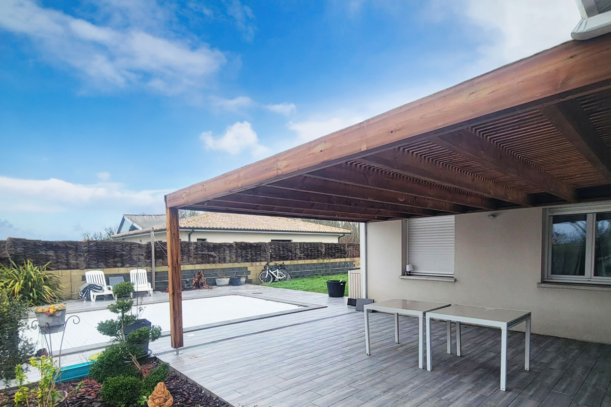 aménagement terrasse pergola bois à arcachon